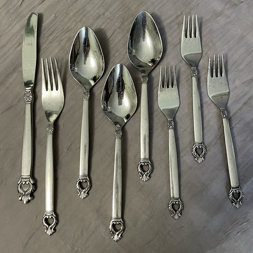 Vintage Erika 1883 F.B. ROGERS JAPAN Stainless Assorted pieces of Flatware